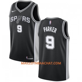 Maillot NBA San Antonio Spurs Tony Parker 9 Nike 2017-18 Noir Swingman - Homme